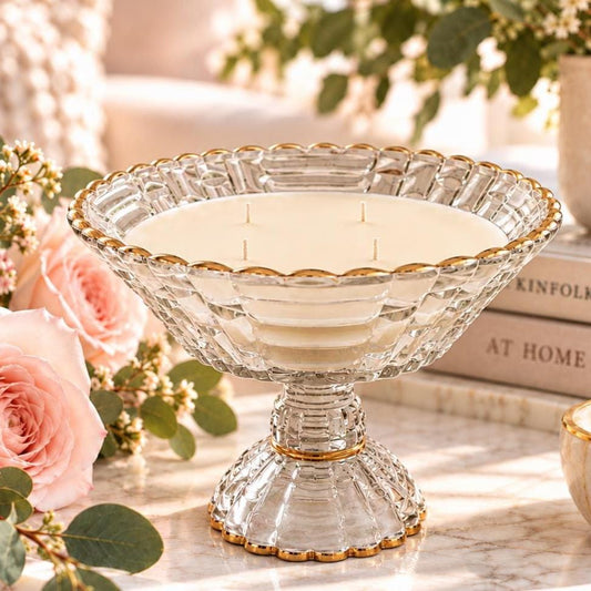 Vintage Jeannette Louisa Footed Bowl Candle – Harvest Moon