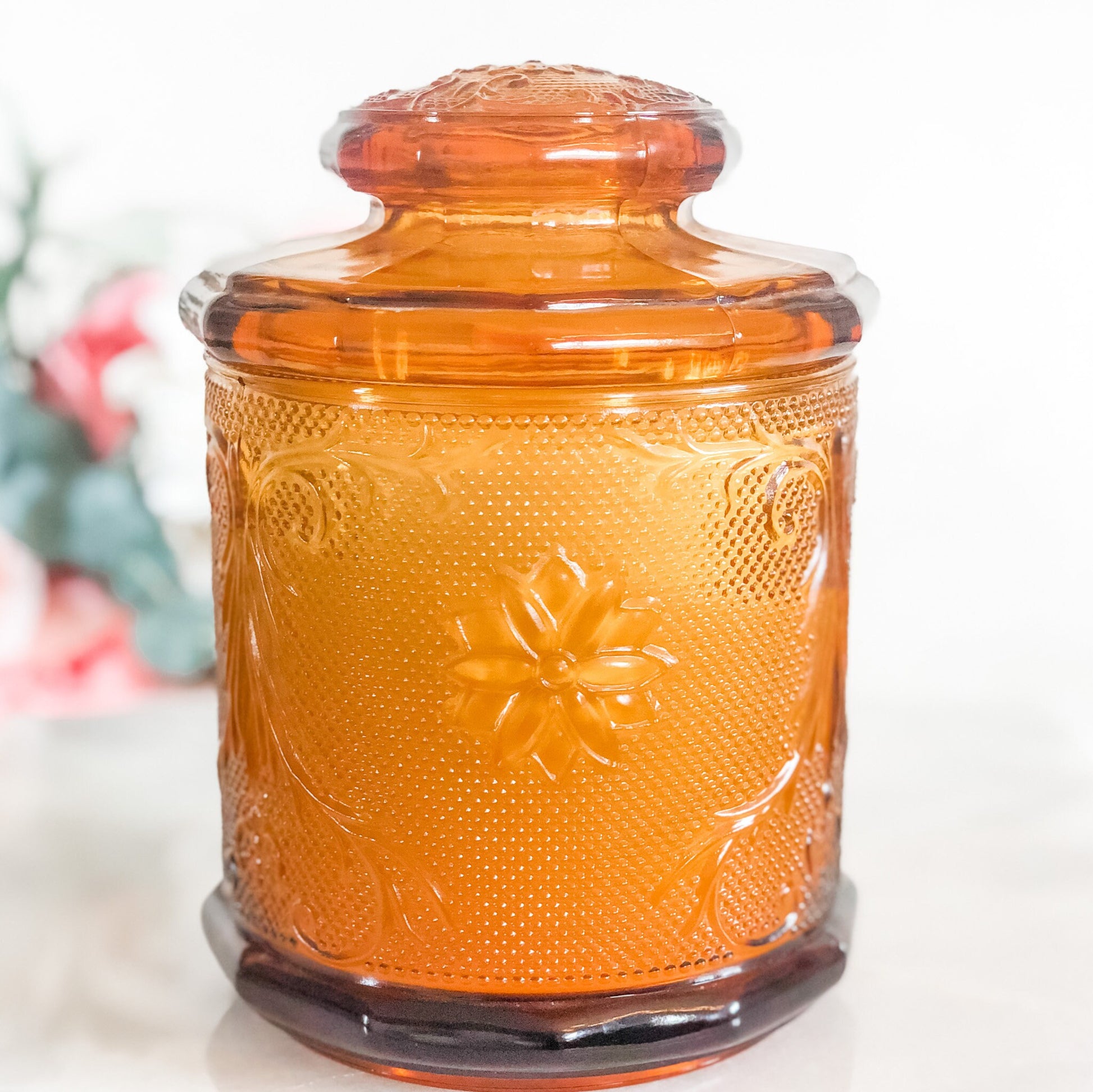 Scented Candles, Vintage Glass, Fall Centerpiece, Farmhouse Decor