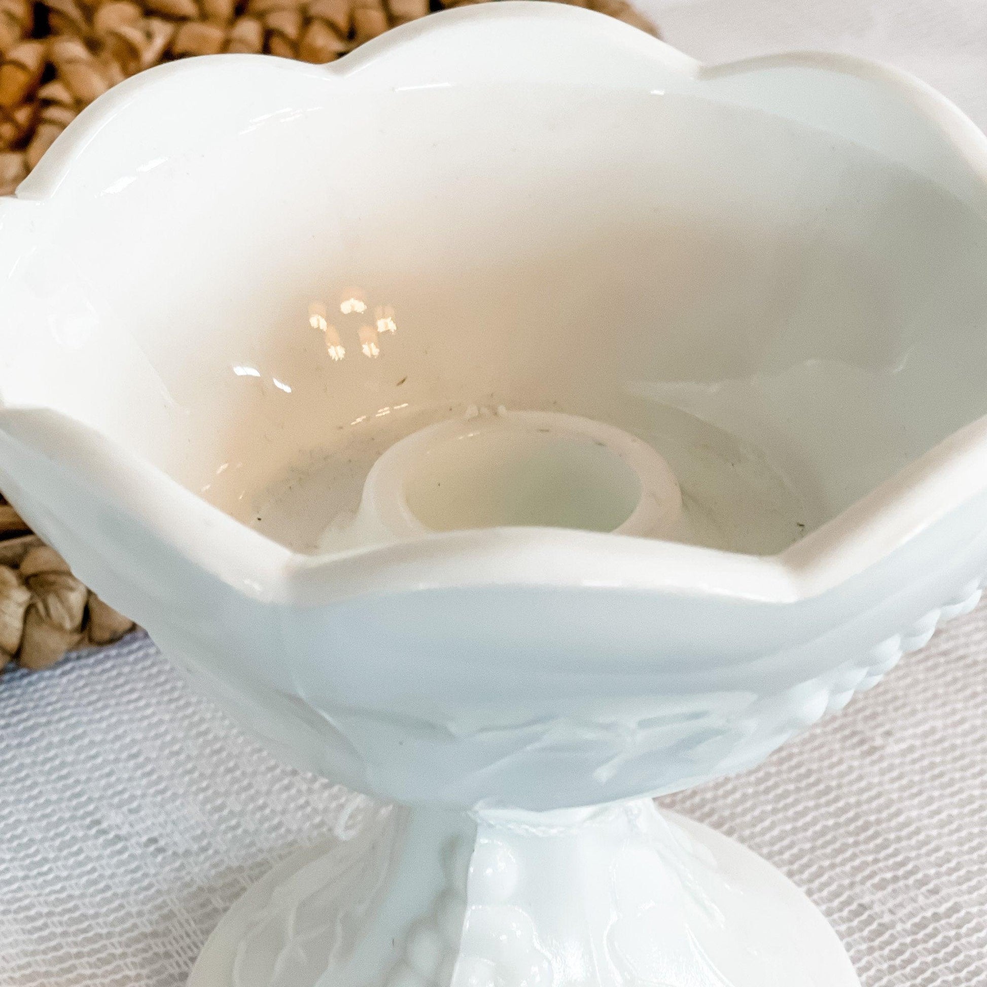 Vintage Milk Glass Flower Candle Holders - RetroWix 