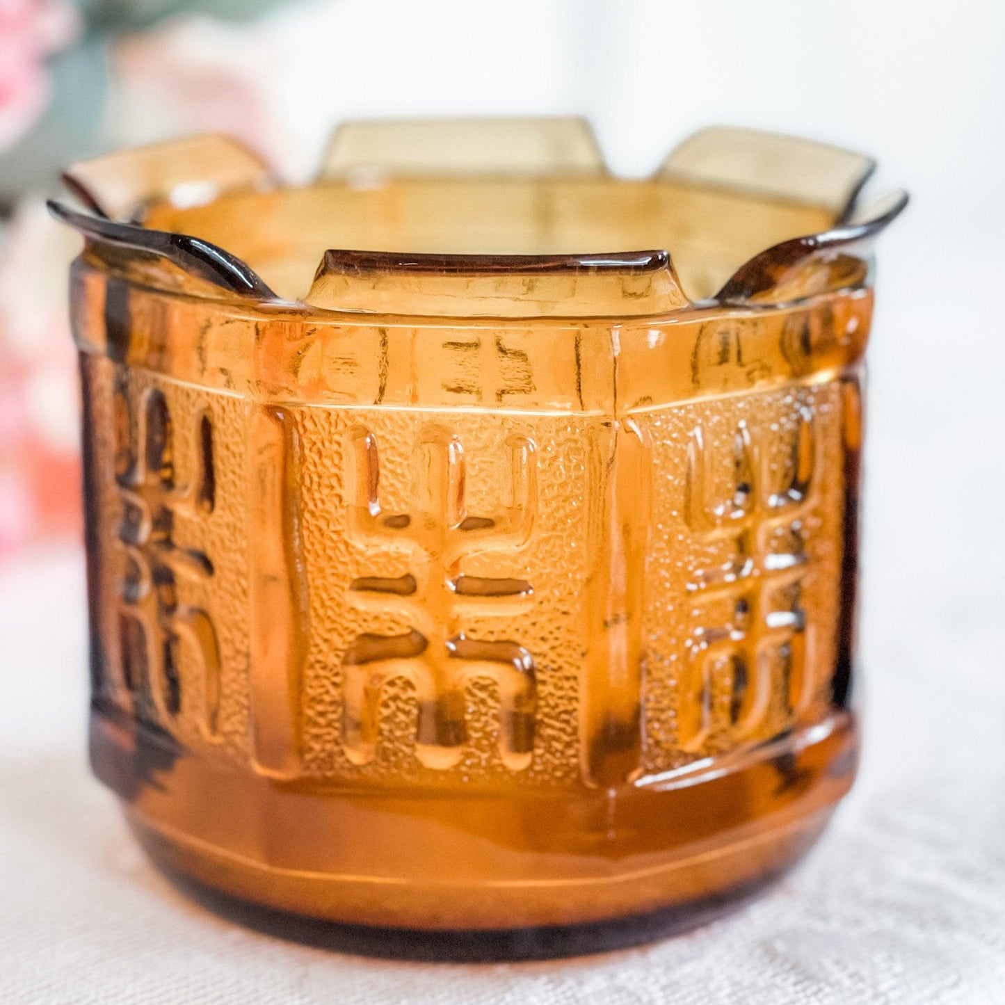 Unique Candle in Mid-Century Amber Planter - RetroWix 