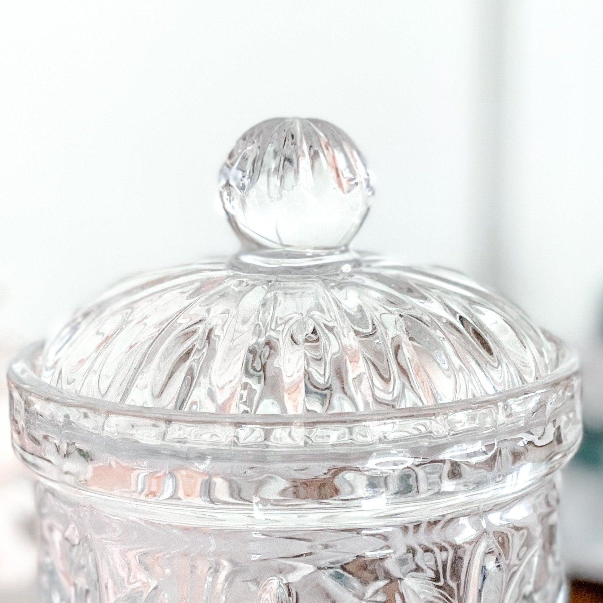 Scented Candle in Vintage Crystal Biscuit Jar - RetroWix 