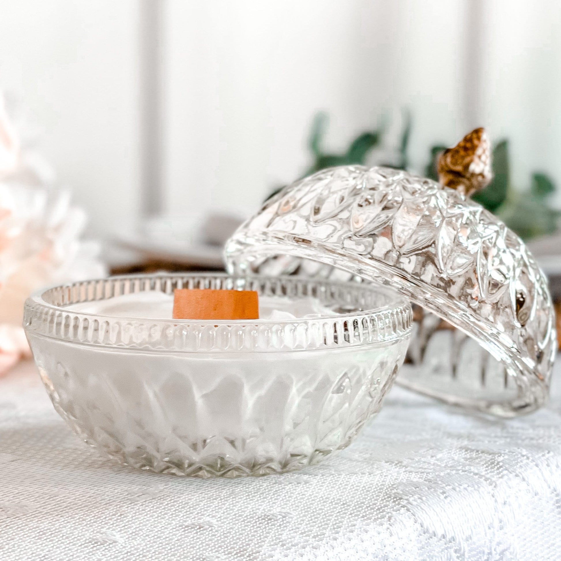 Soy Candle in Vintage Pumpkin Candy Dish