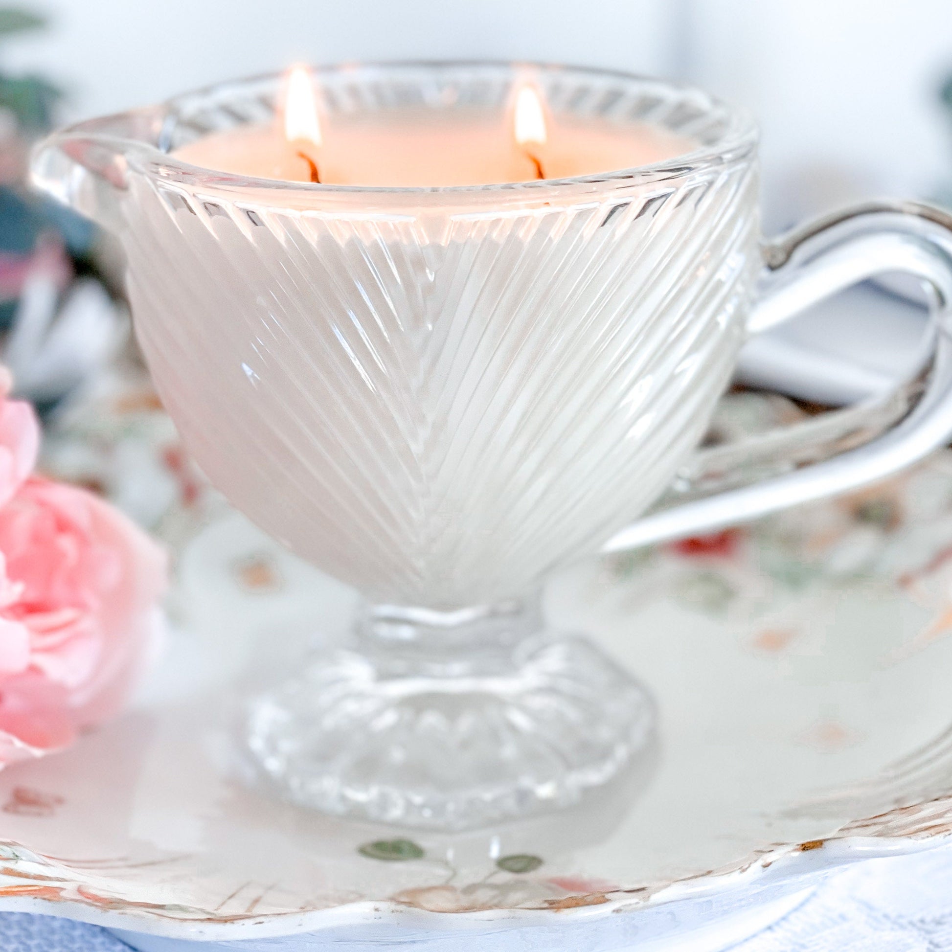 Handmade Candle in Vintage Glass Creamer