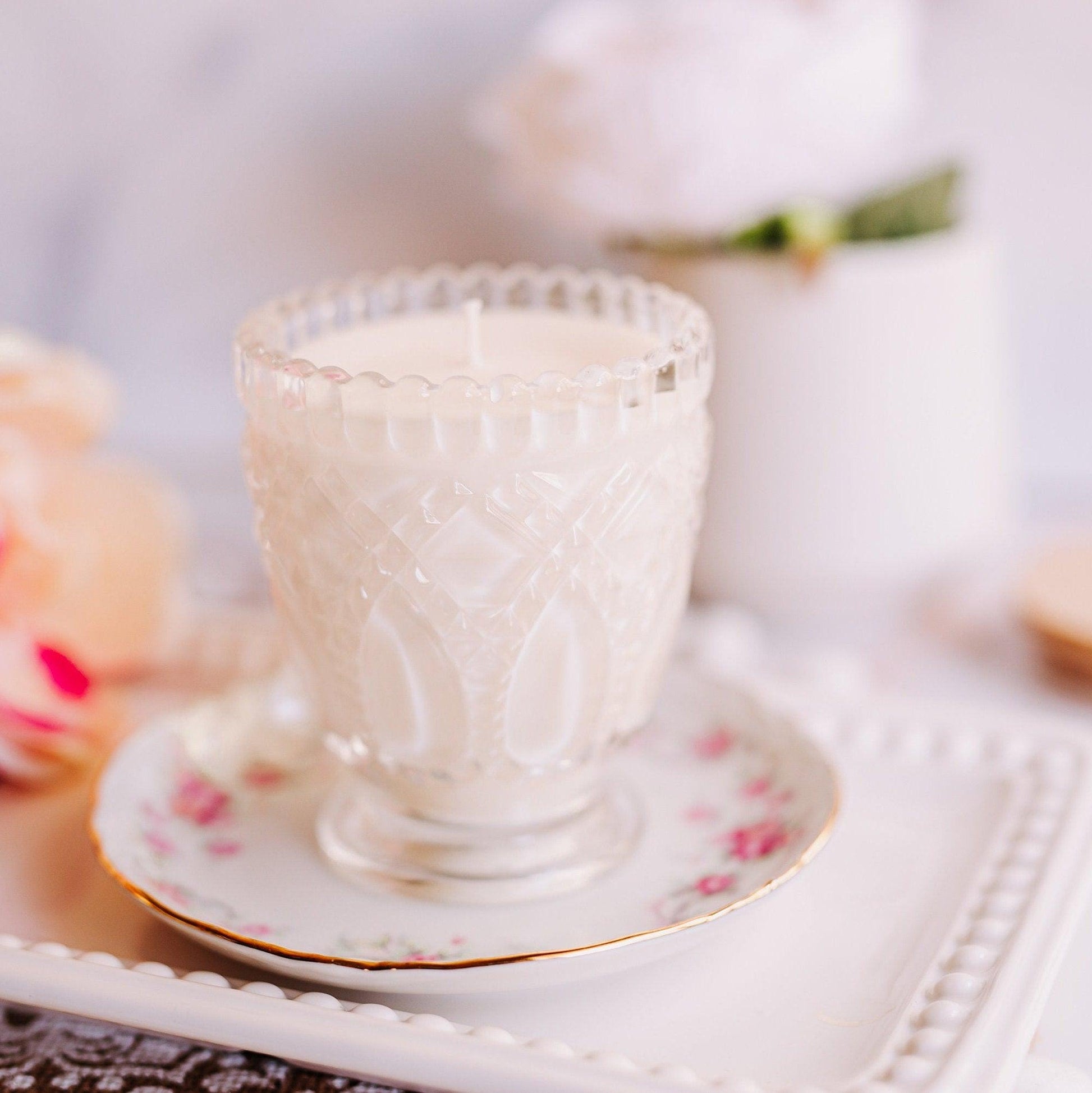 Soy Candle in Vintage Style Glass Votives - RetroWix 