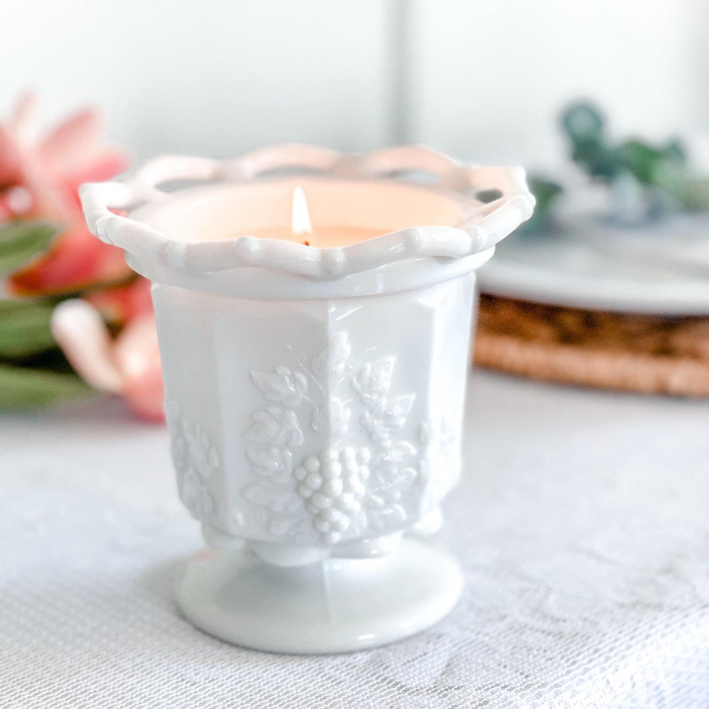 Scented Candle in Vintage Sugar Dish