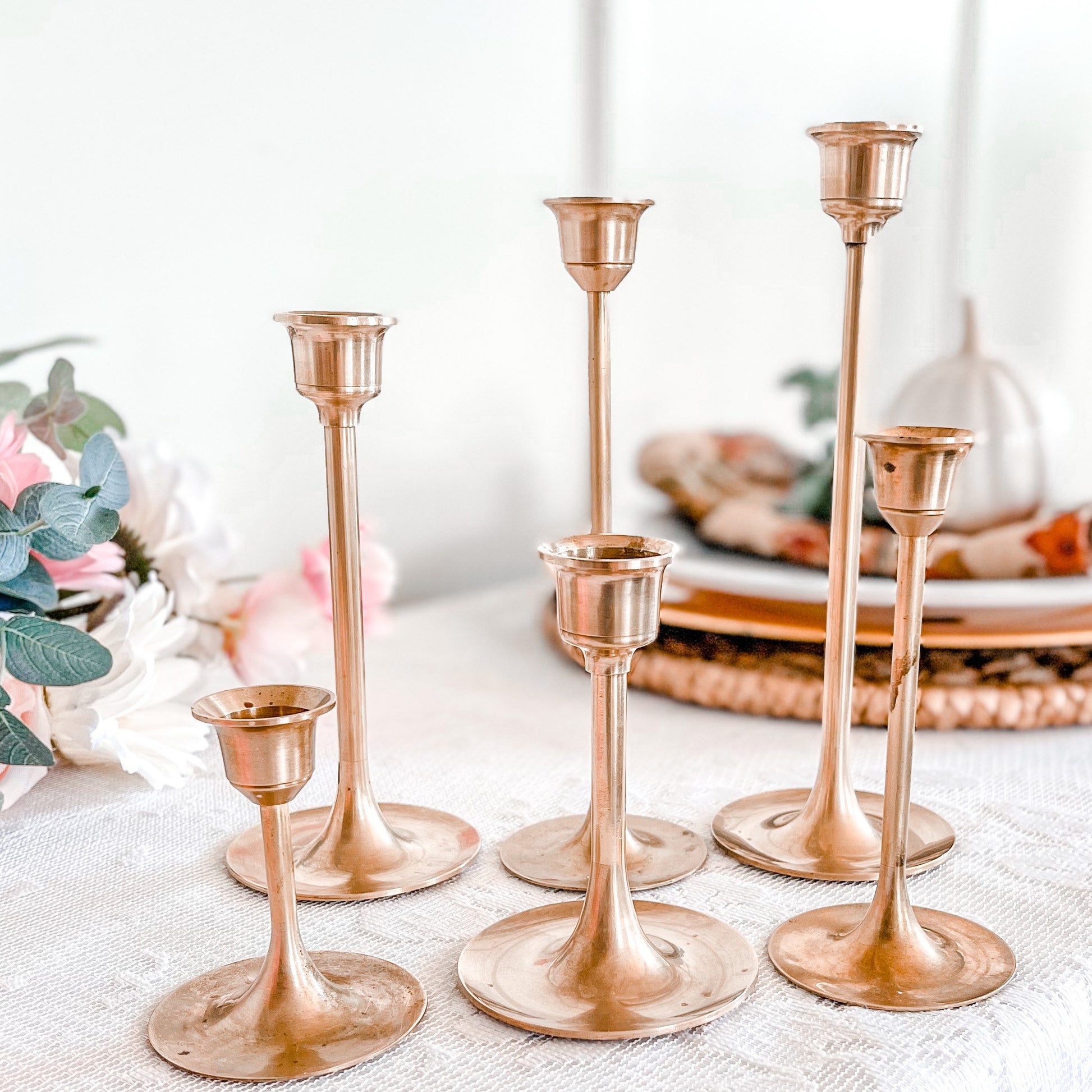 Vintage, Candle Holder, Brass Candlestick, Fall Table Decor