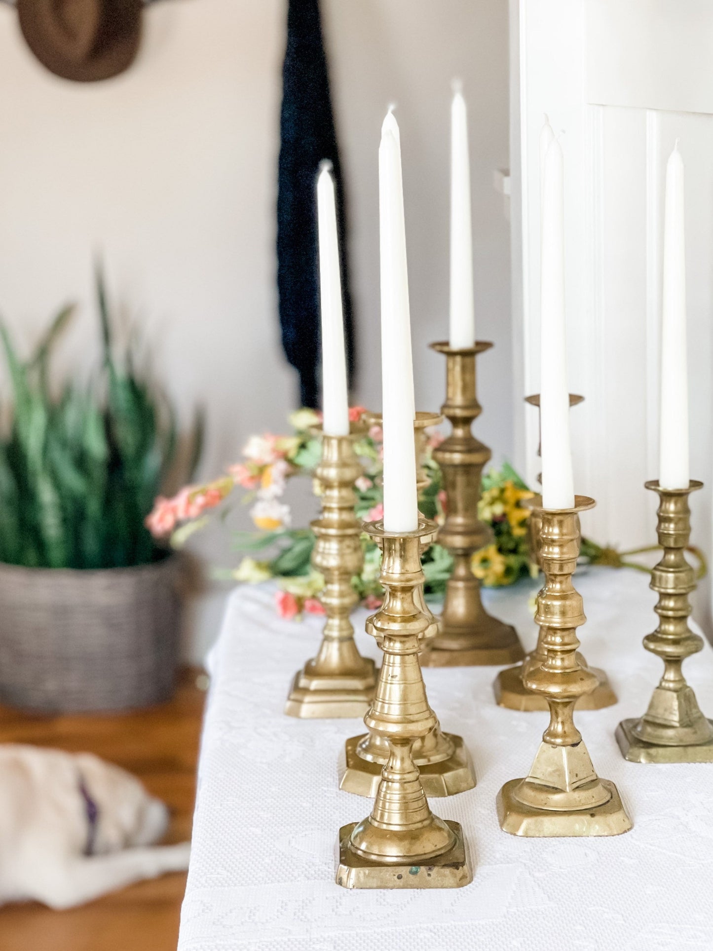 Brass Candlesticks, Vintage, Thanksgiving Table Decor, Holiday Decor