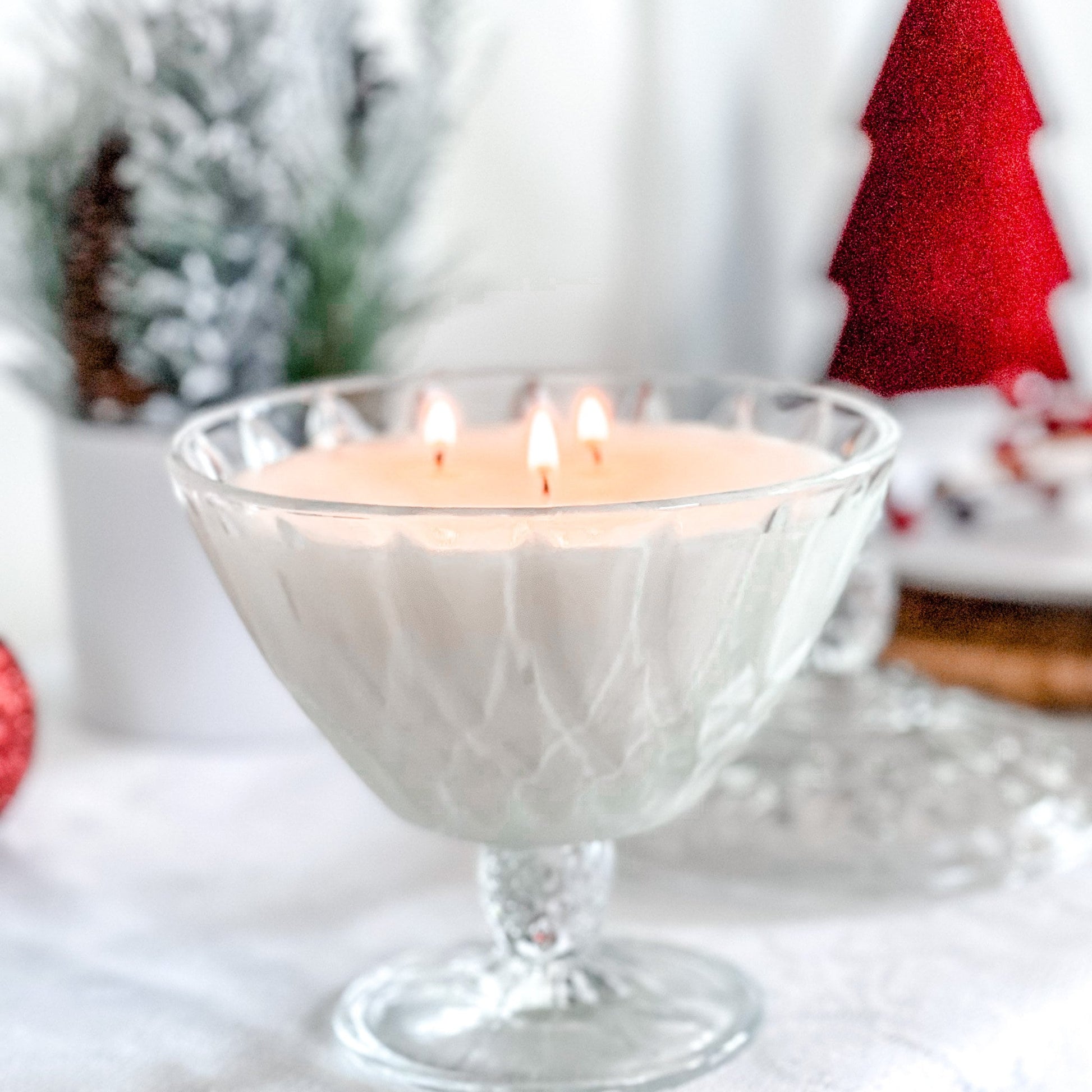 Hand Poured Lavender Vanilla Candle in Vintage Candy Dish
