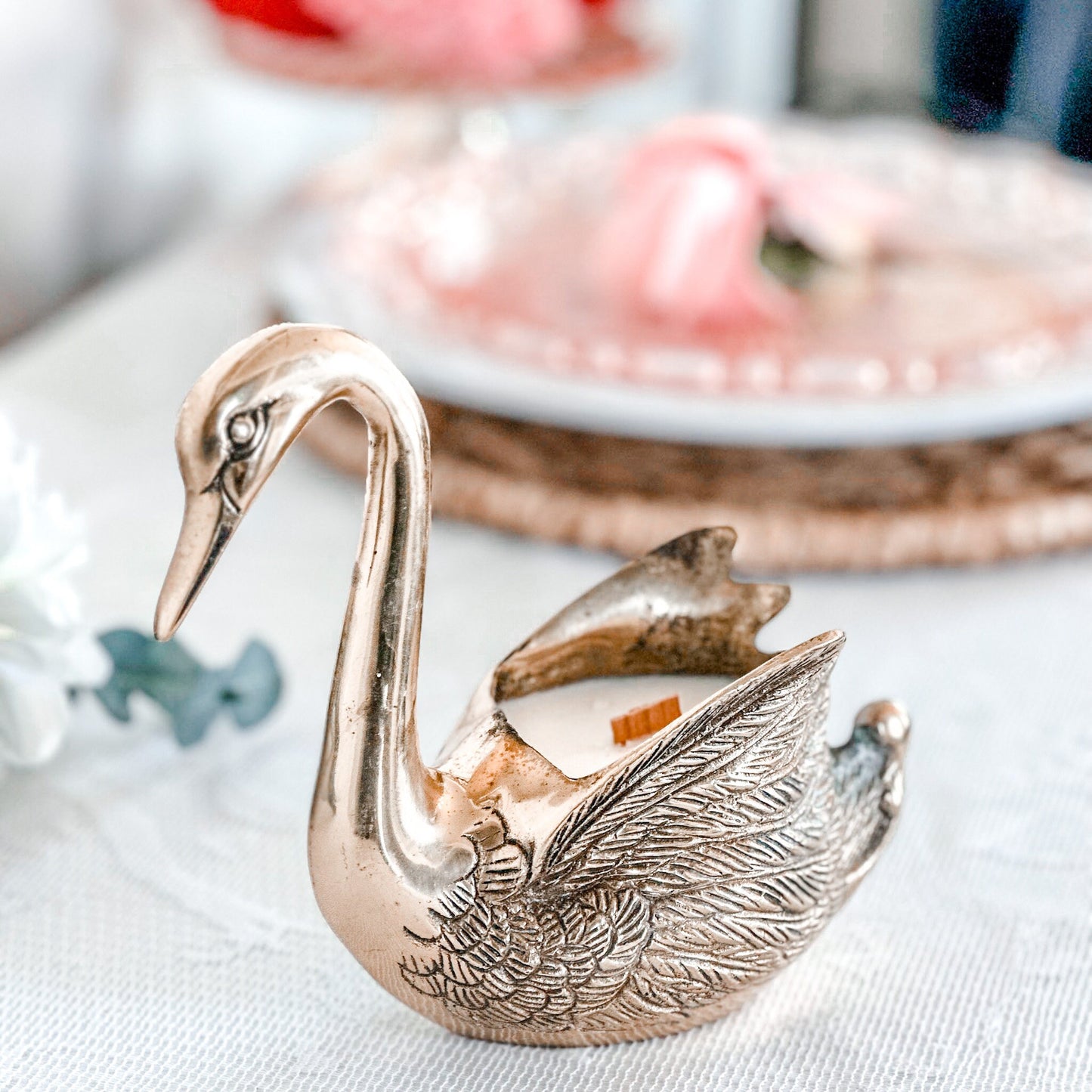 Scented Candle, Brass, Swan, Best Friend Gifts, Housewarming Gift