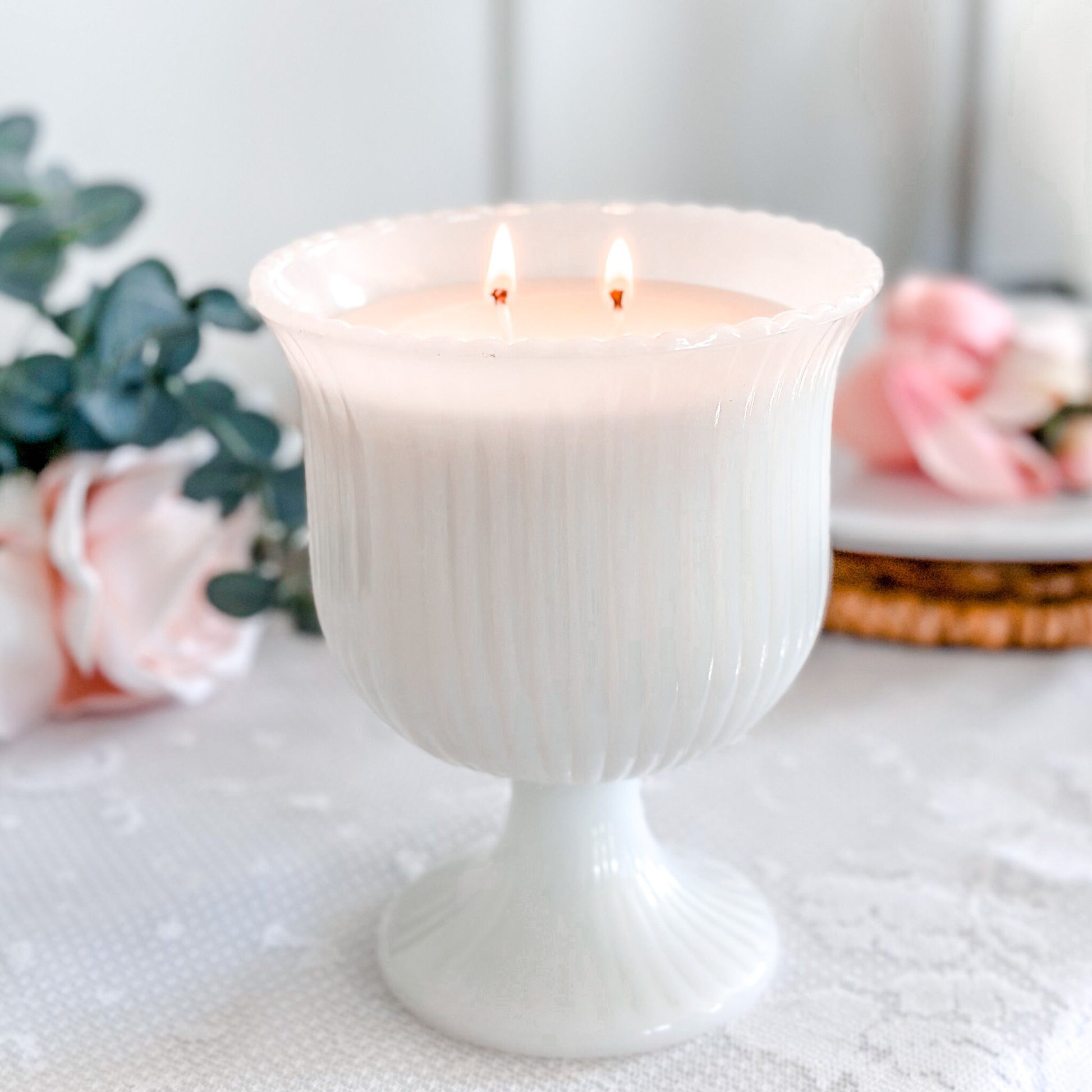 Scented Candles, Milk Glass, Birthday Gift For Her, Best Friend Gift