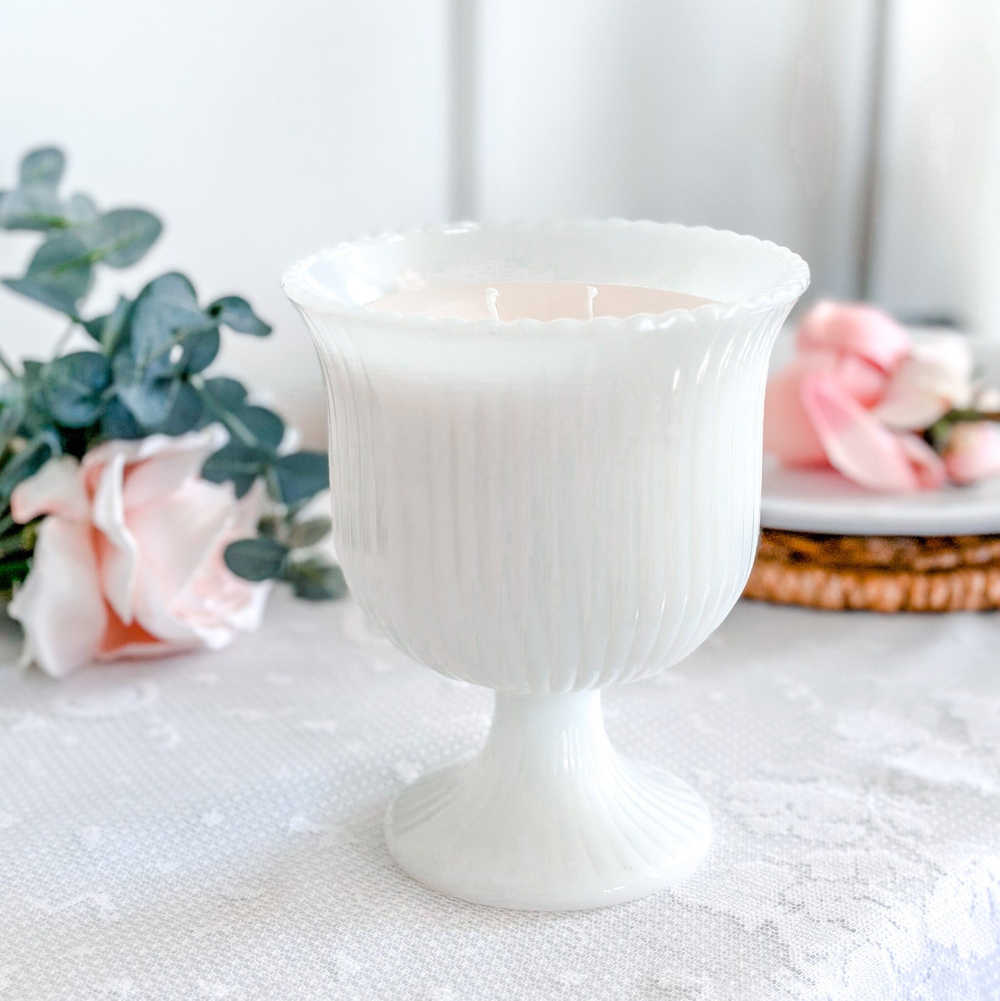 Scented Candles, Milk Glass, Birthday Gift For Her, Best Friend Gift