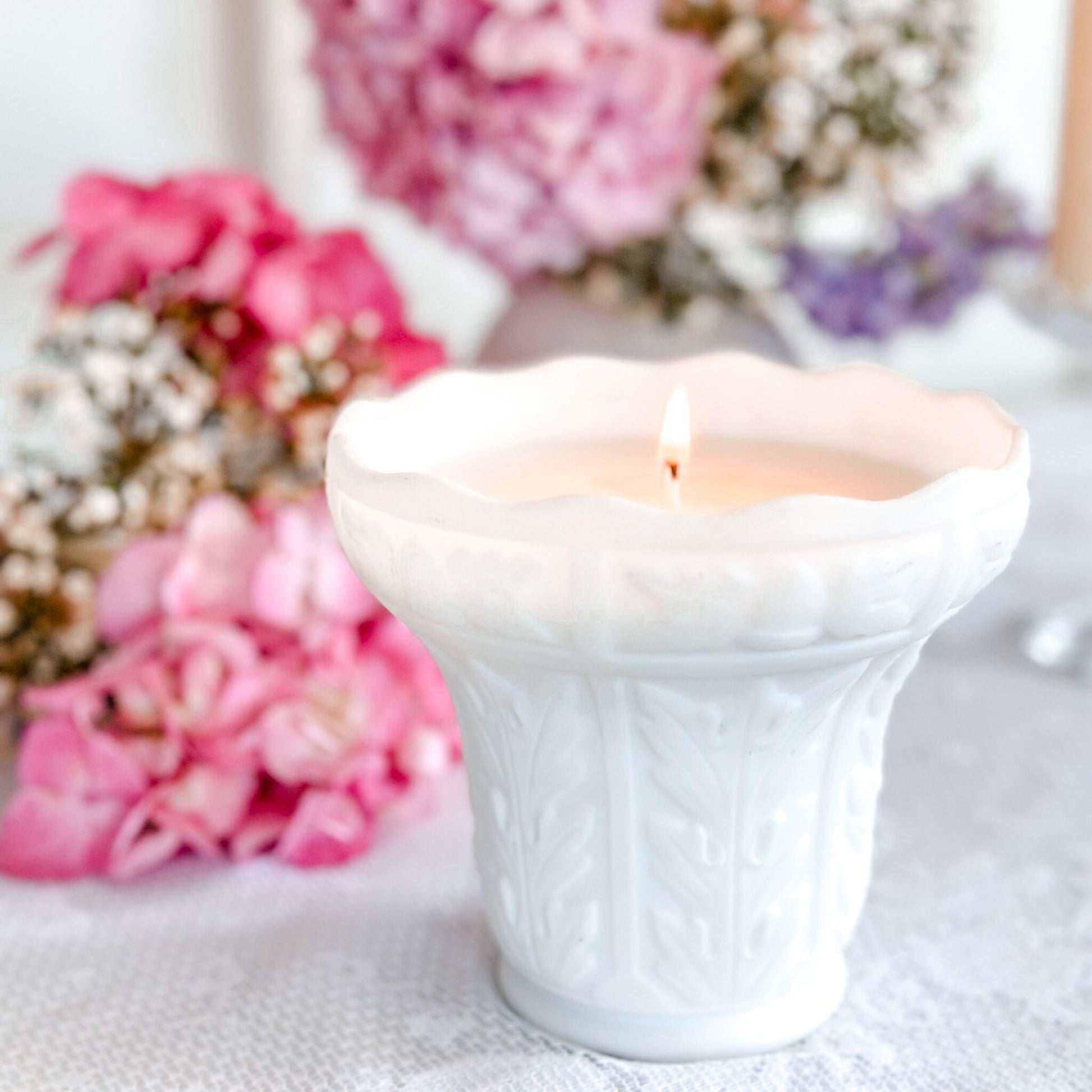 Unique Candle, Soy Candle, Milk Glass, Gift For Best Friend