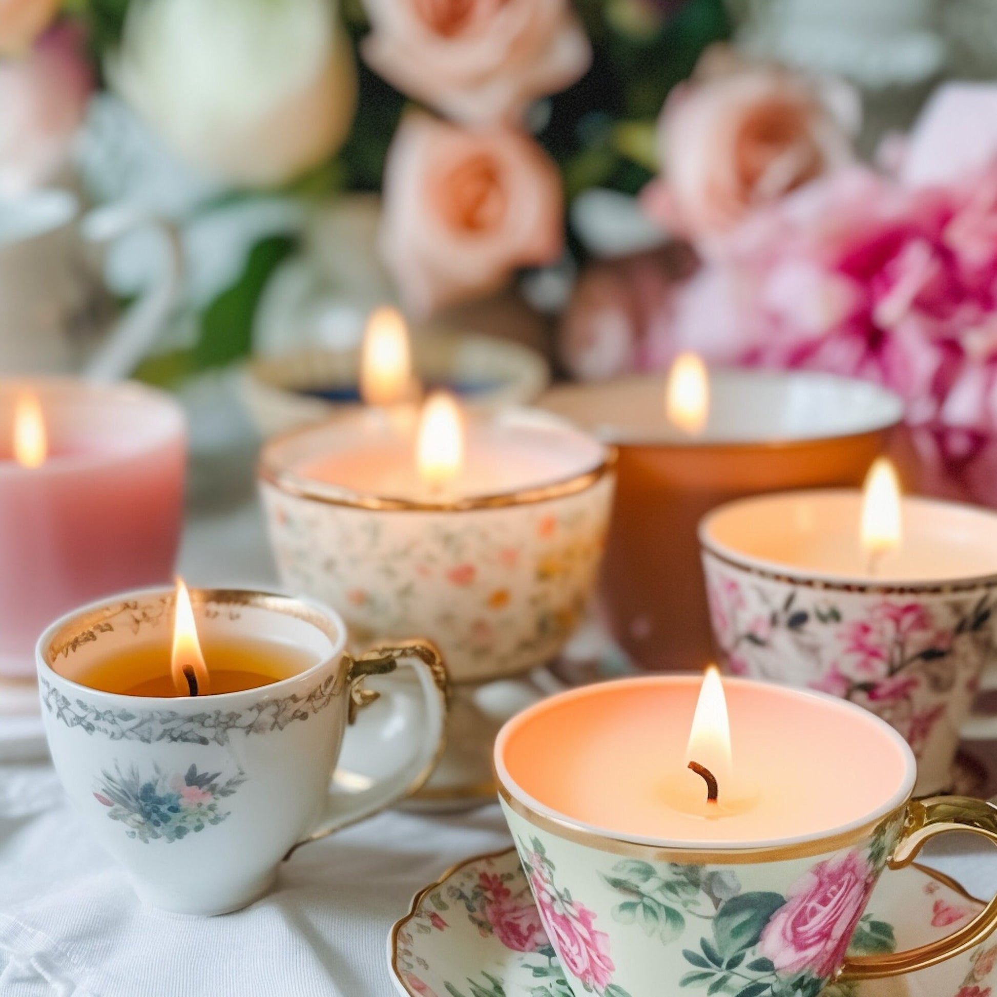 Vintage Teacup Candles  Hand-Poured for Weddings and Showers – RetroWix