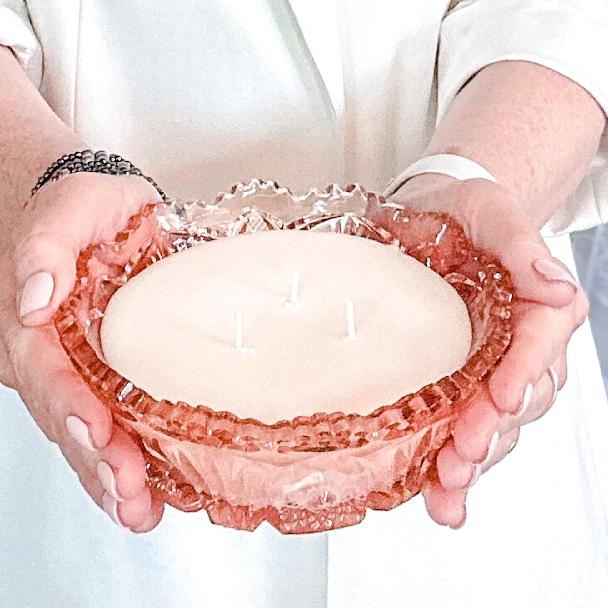 Lavender Vanilla Candle in Vintage Imperial Glass Bowl