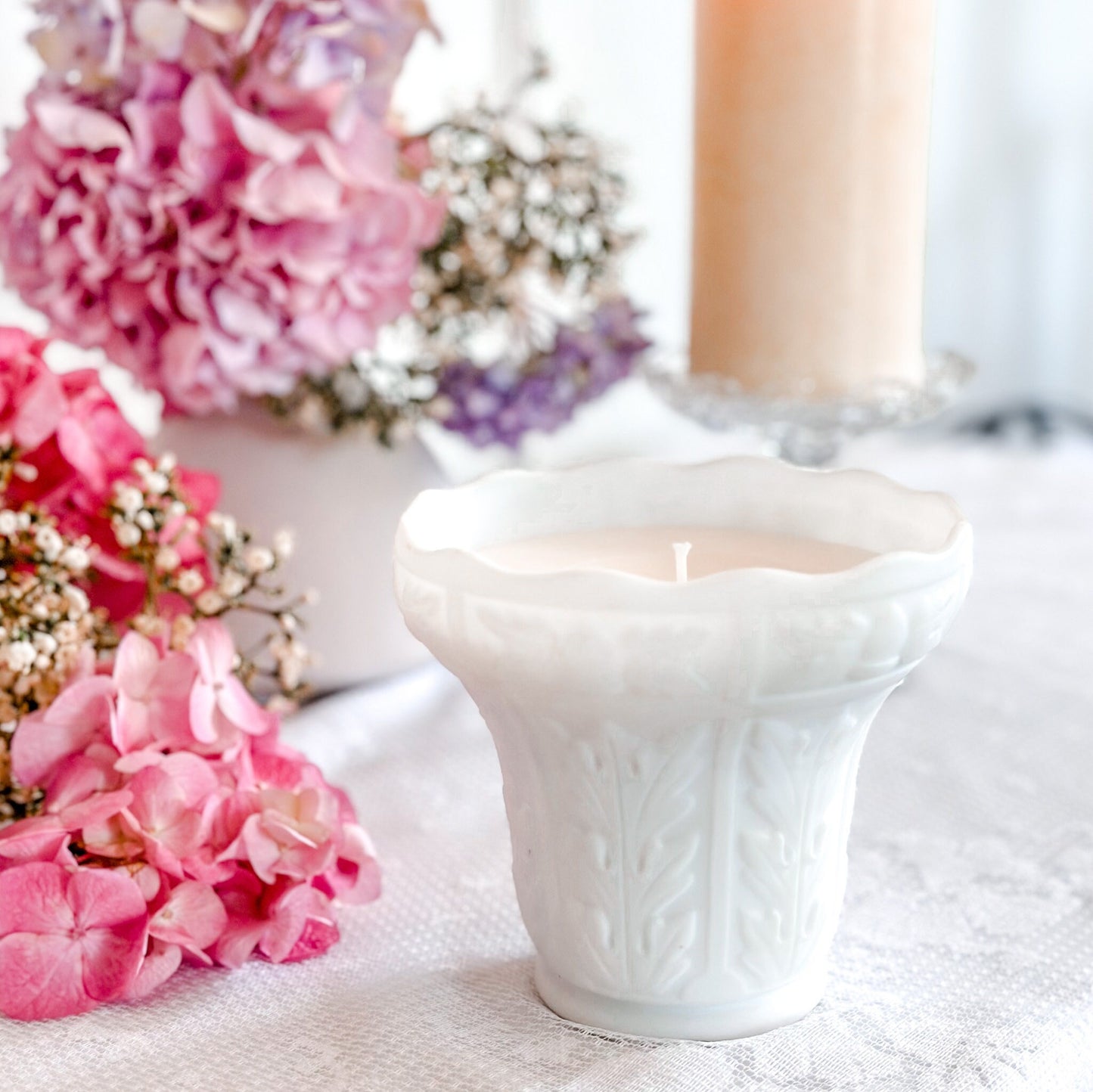 Unique Candle, Soy Candle, Milk Glass, Gift For Best Friend