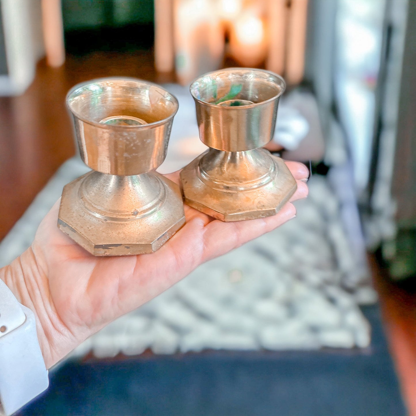Vintage Hampton Brass Candle Holders - Set of 2