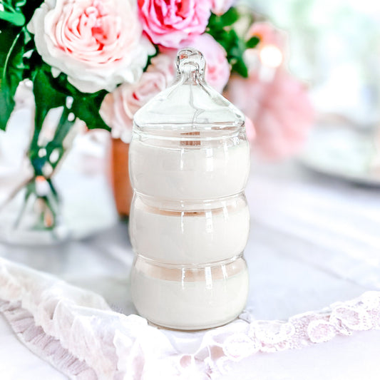 Hand-Poured Candle Set in Vintage Princess House Jars