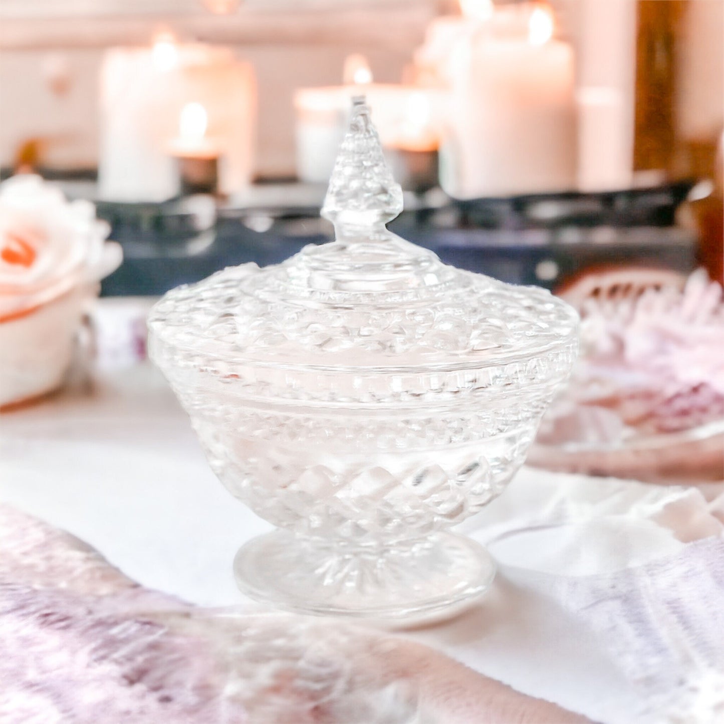 Scented Candle in Vintage Candy Dish