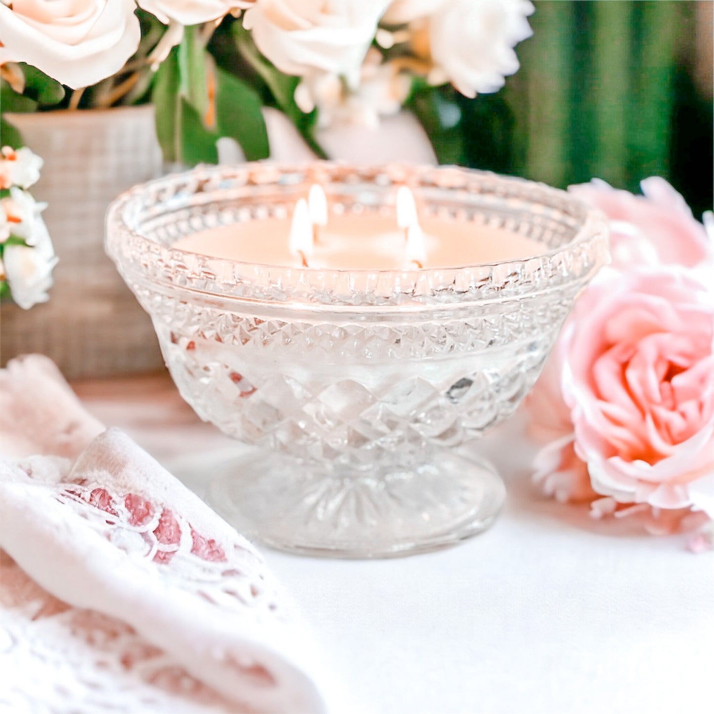 Scented Candle in Vintage Candy Dish