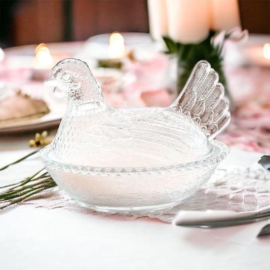 Soy Candle in Vintage Covered Hen Dish