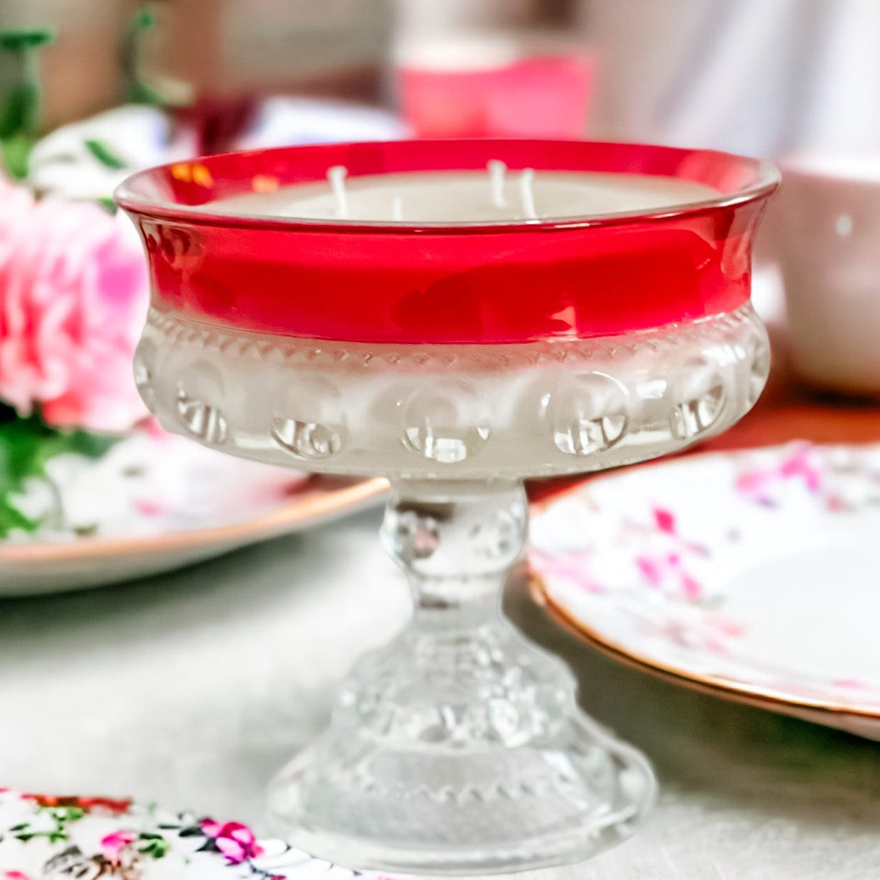 Scented Candle in Vintage Compote