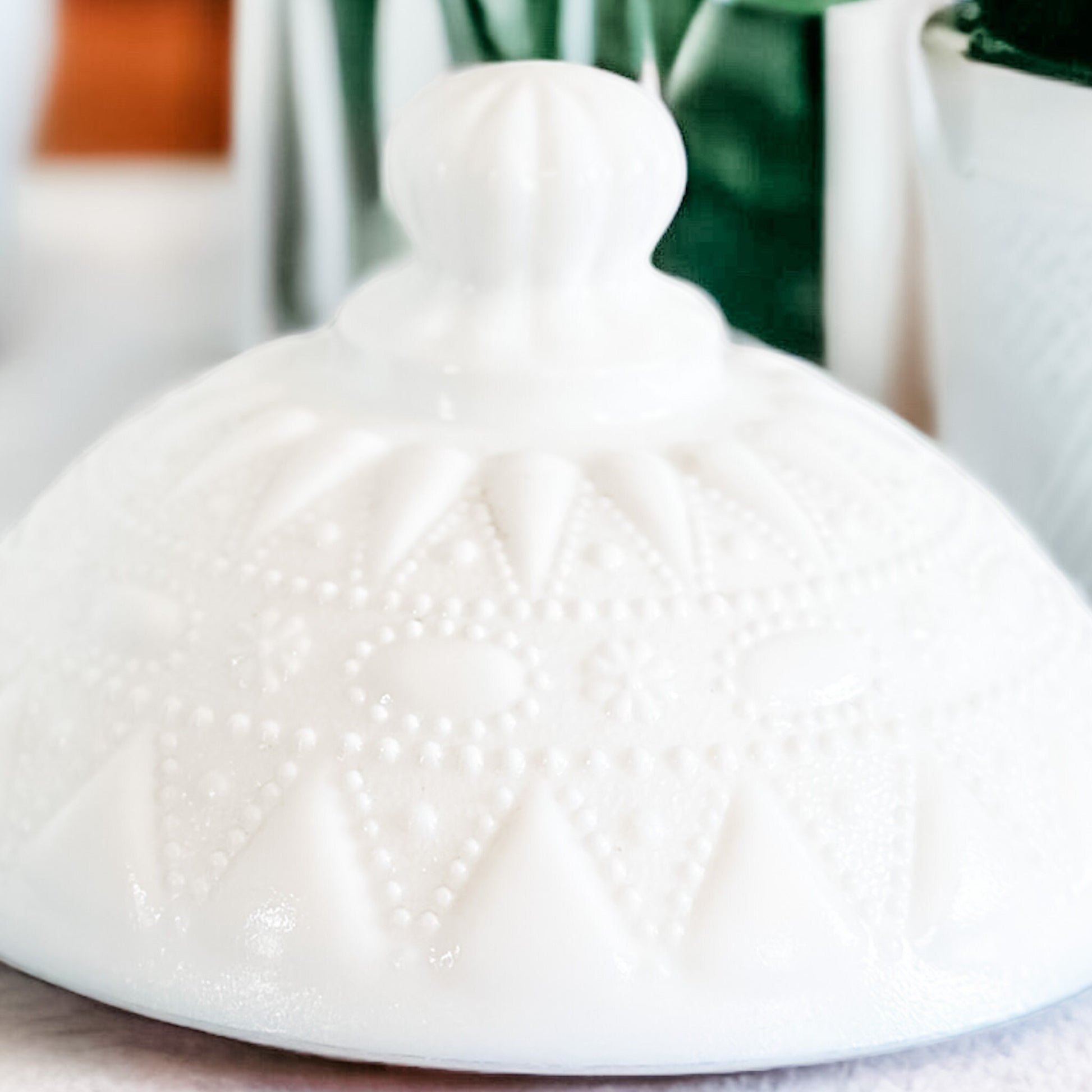 Unique Candle, Milk Glass Candy Dish, Gift For Best Friend