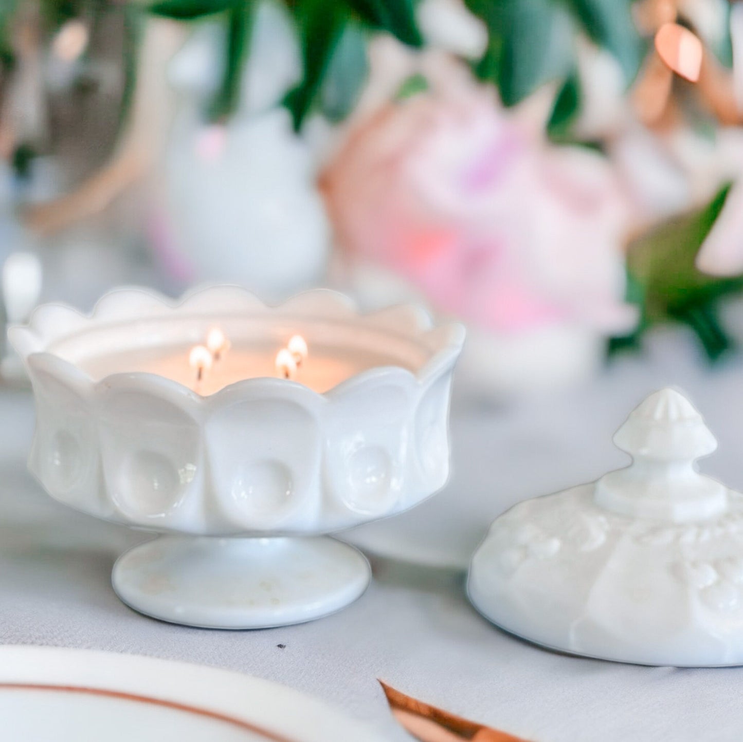 Soy Candle, Milk Glass, Candy Dish, Best Friend Gifts, Wedding Gift