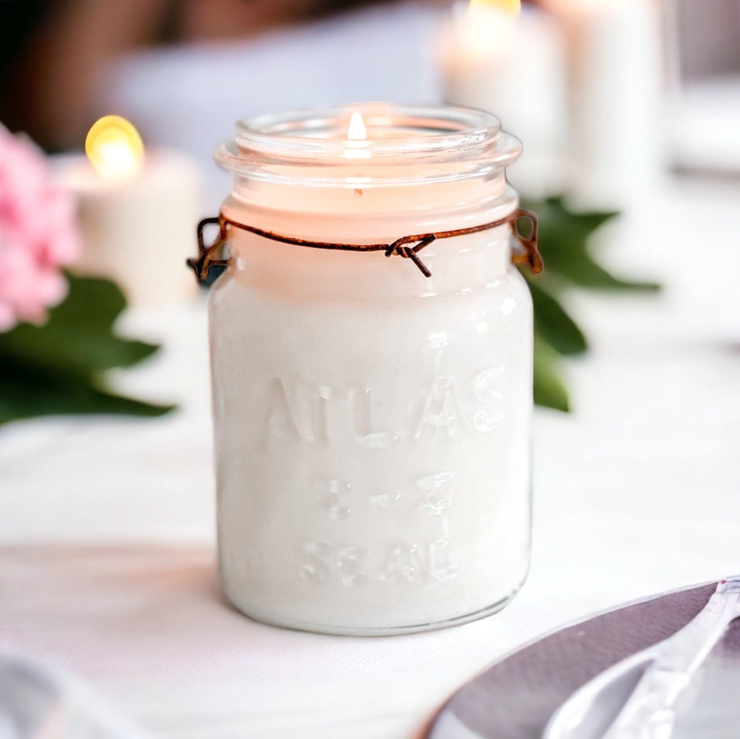Scented Soy Candle in Vintage Mason Jar