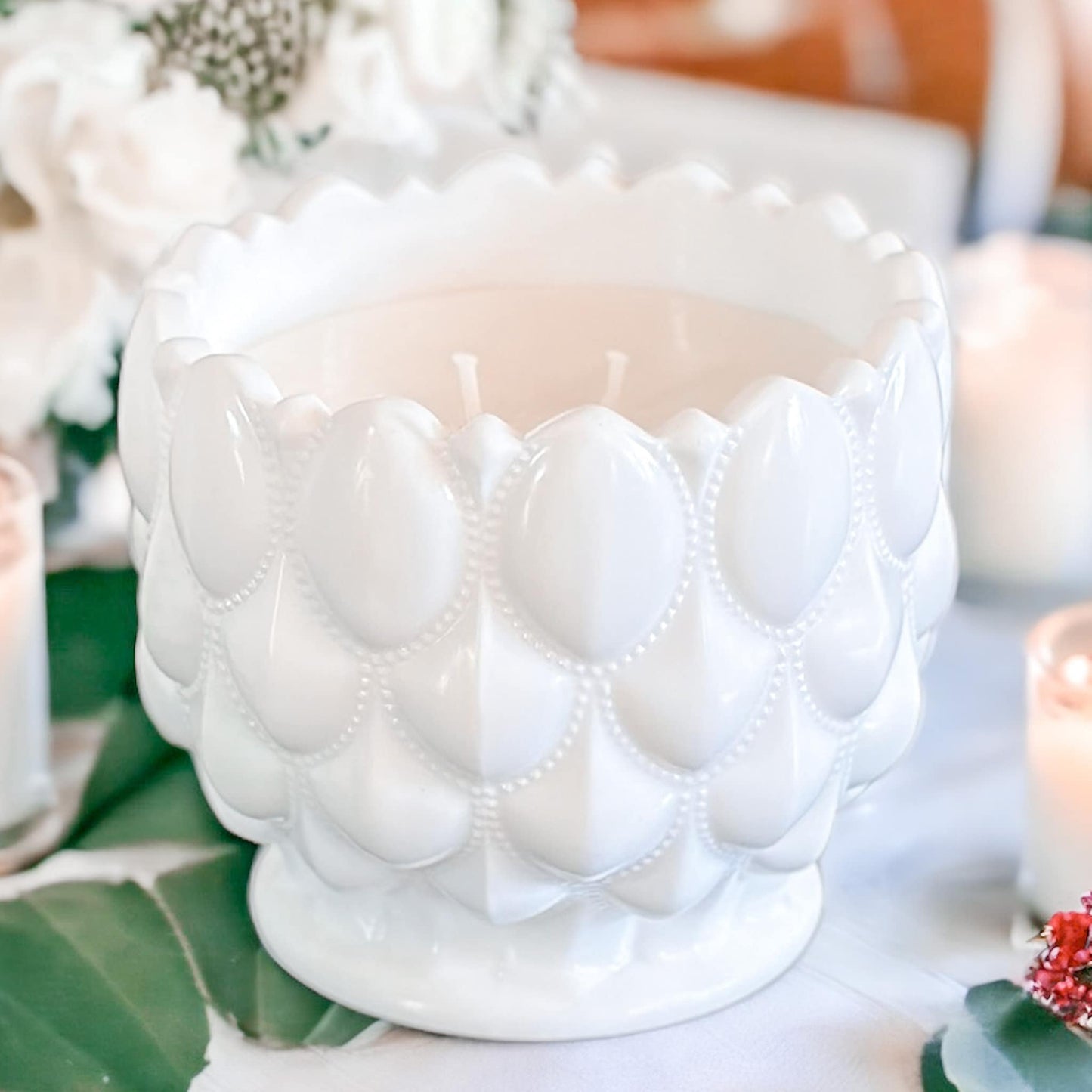 Scented Candles, Milk Glass, CoWorker Gift, Birthday Gift For Her