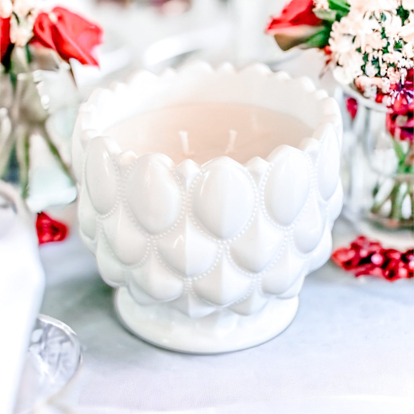 Scented Candles, Milk Glass, CoWorker Gift, Birthday Gift For Her