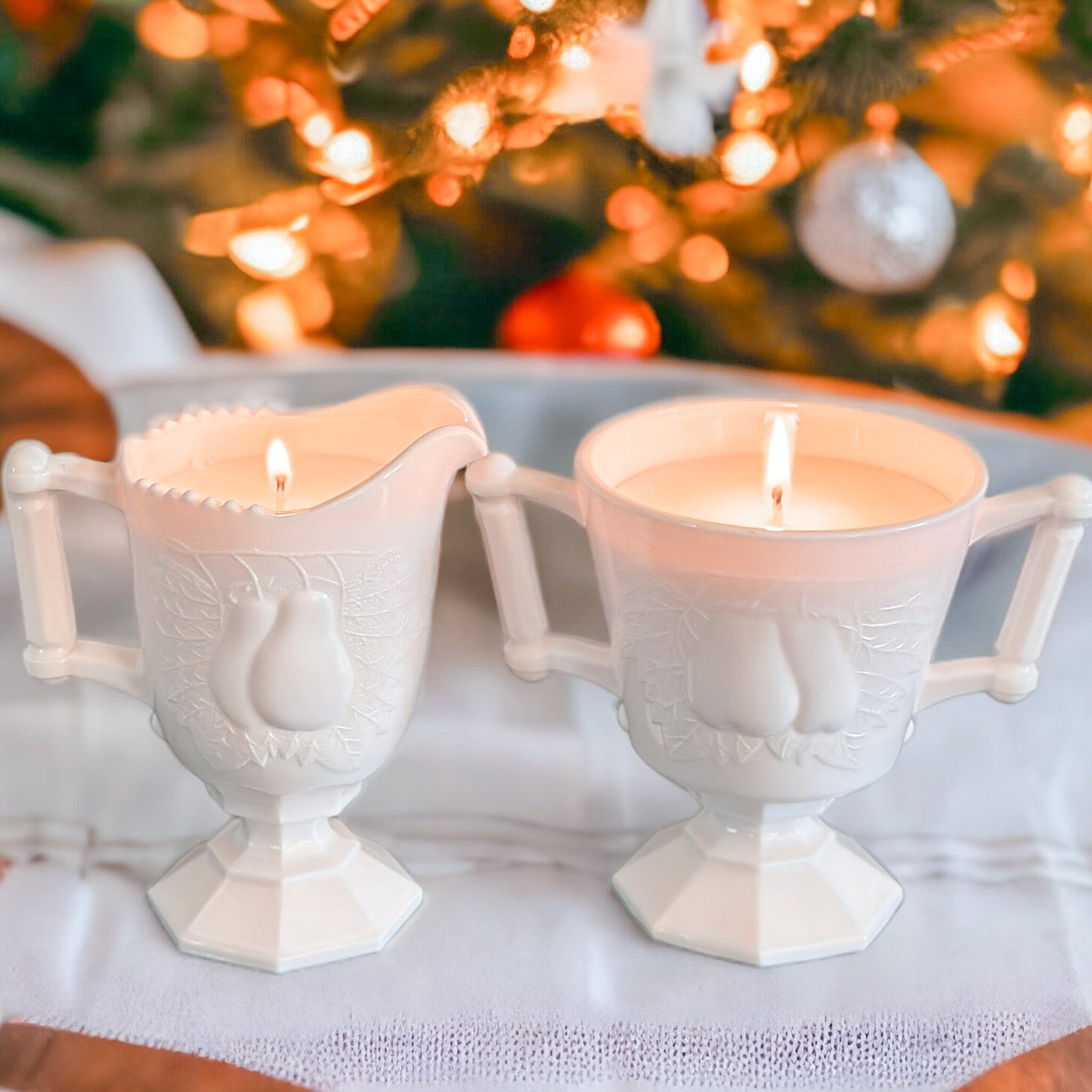 Soy Candles, Vintage Pink Milk Glass, Christmas Gift For Mom From Daughter