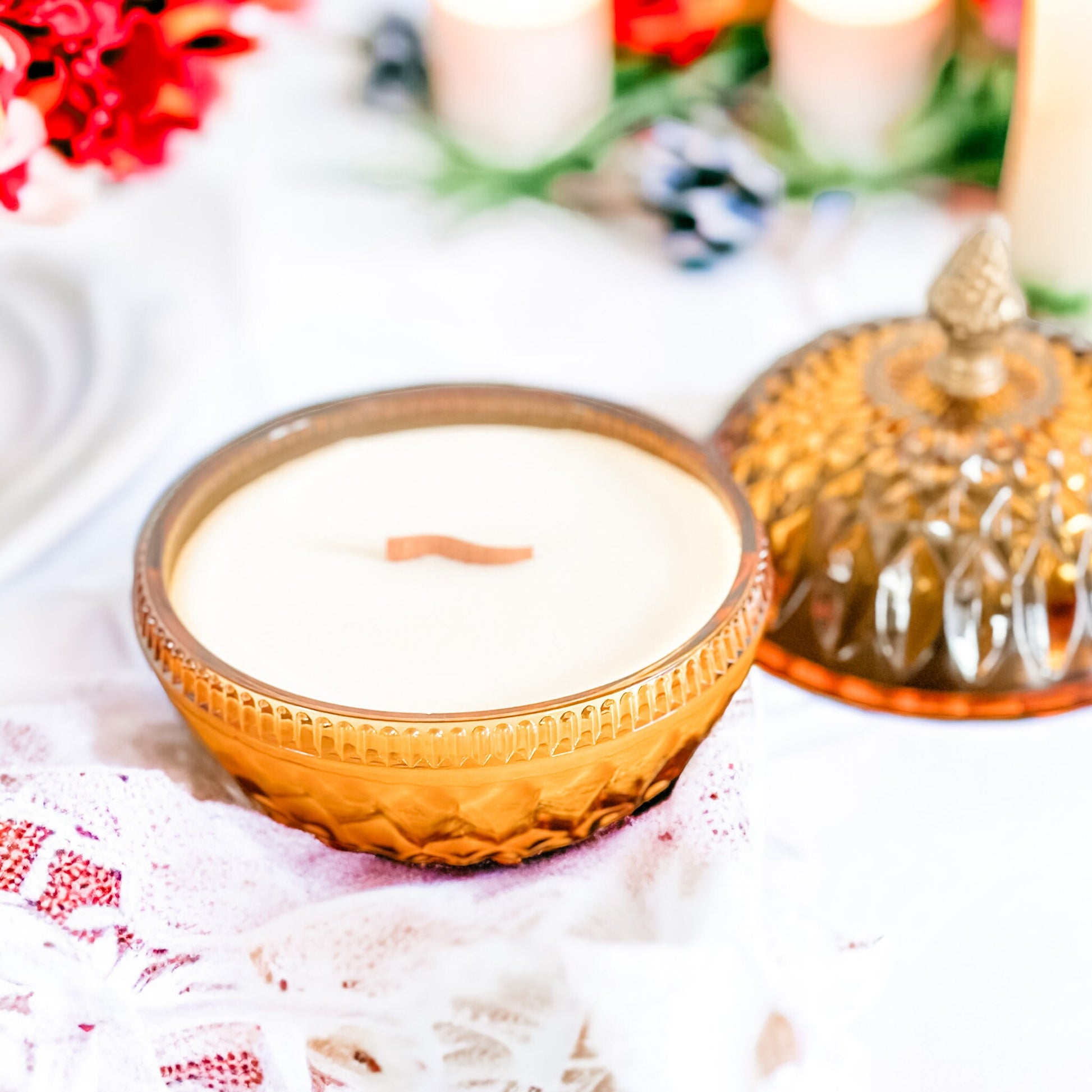Pumpkin Spice Soy Candle in Vintage Pumpkin Candy Dish
