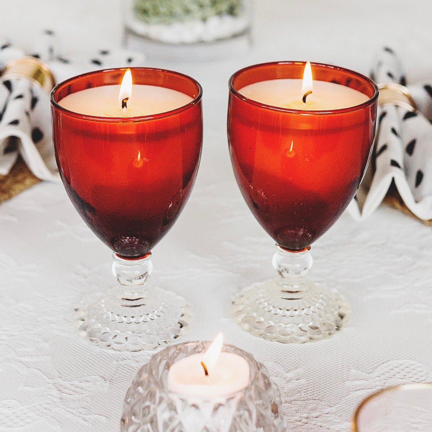 Scented Candles, Vintage Glass,, Gift for Coworker, Valentines Day Gift