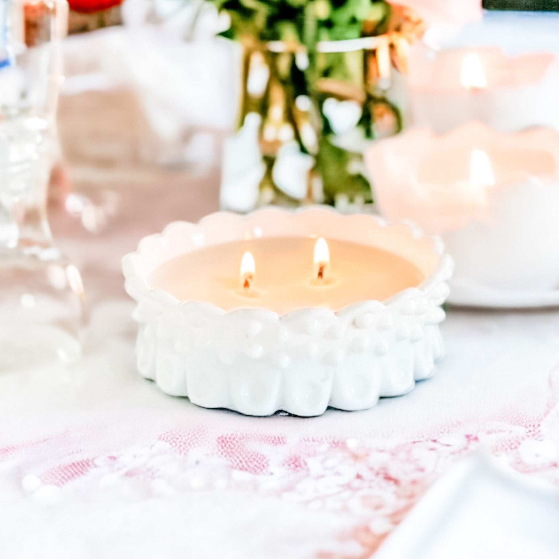 Vintage Satin Milk Glass Candle | Cypress & Bayberry Scent