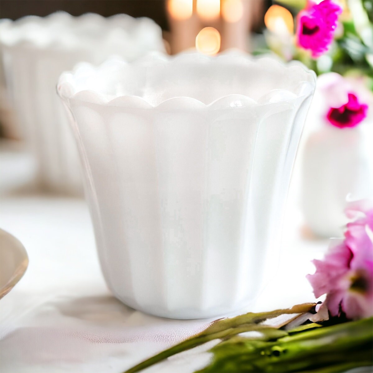 Vintage Milk Glass Candle | Choose Your Scent