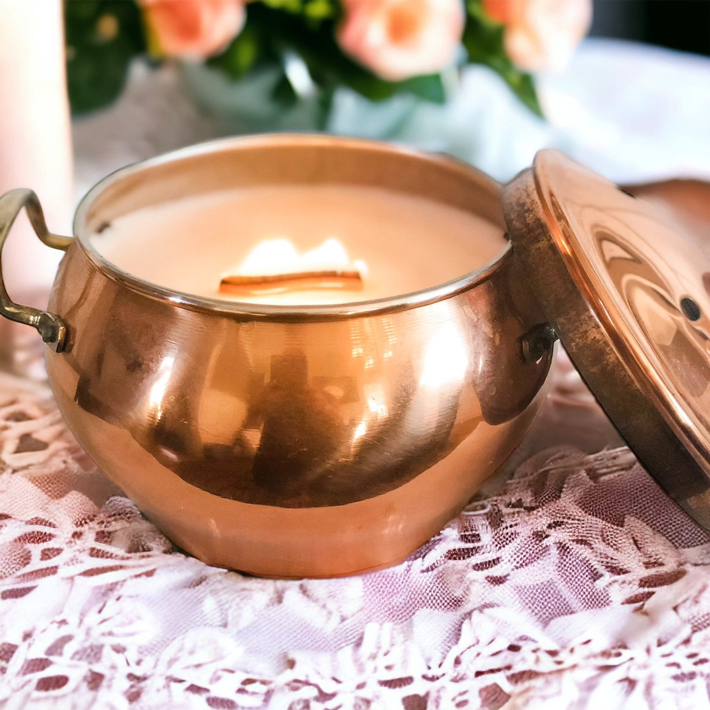 Scented Candles, Vintage, Copper Pot, Housewarming Gift, Best Friend Gifts